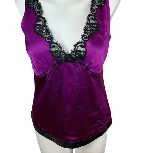 Banana Republic Sleeveless Silk  Lace V- Neck Blouse With Tie- 6 - Picture 2 of 11